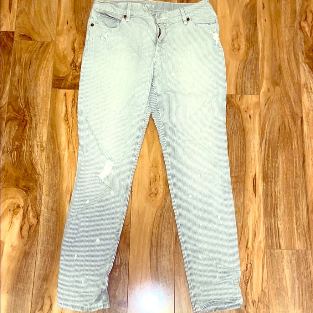 Loft Relaxed Skinny Fit Acid Wash Jeans